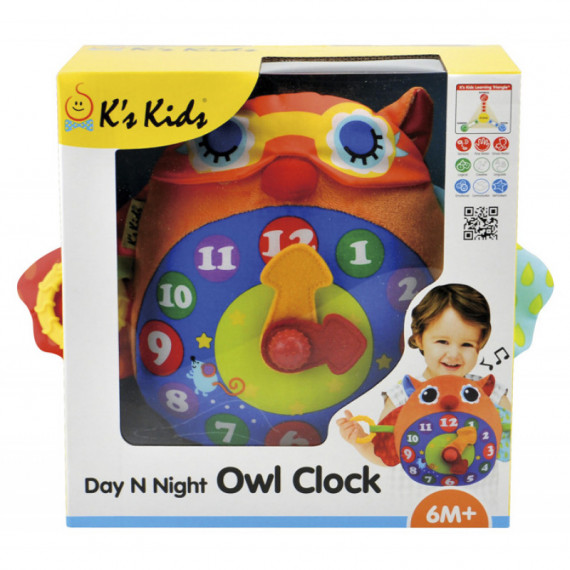 K's Kids 貓頭鷹學習鐘 (Day N Night Owl Clock) 6m+