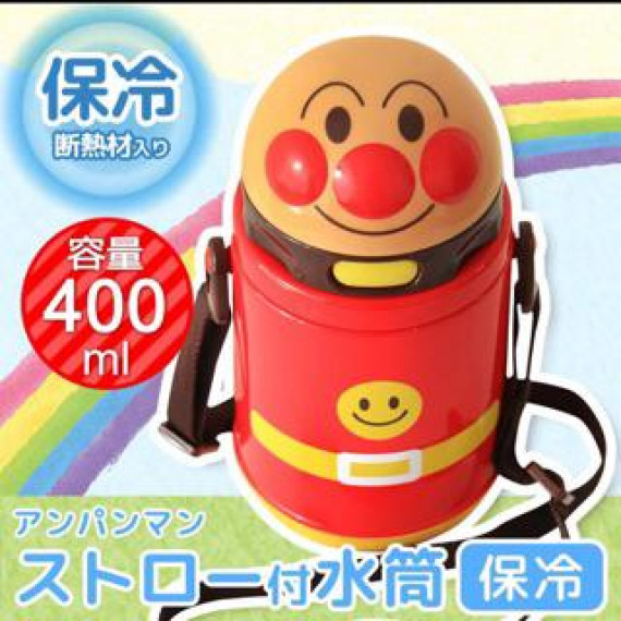 日本 ANPANMAN 麵包超人造型吸管保冷水壼 400ml