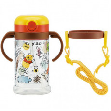 Skater 可摺手柄2用吸管式水樽 370ml Winnie The Pooh