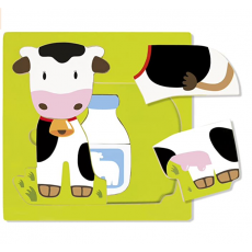 Goula Puzzle 3 Levels Cow 乳牛成長拼圖