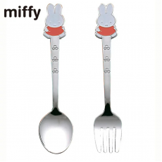 日本製 MIFFY 不銹鋼匙羹叉套裝（橙色）