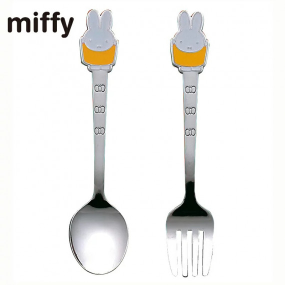 日本製 MIFFY 不銹鋼匙羹叉套裝（黃色）