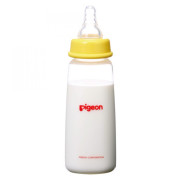 日本PIGEON貝親 窄口PP奶瓶 200ML - 黃色 (附S奶嘴 - 0個月以上)