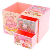 Lulul The Piggy Drawers with Pen Container 雙層櫃桶連筆筒