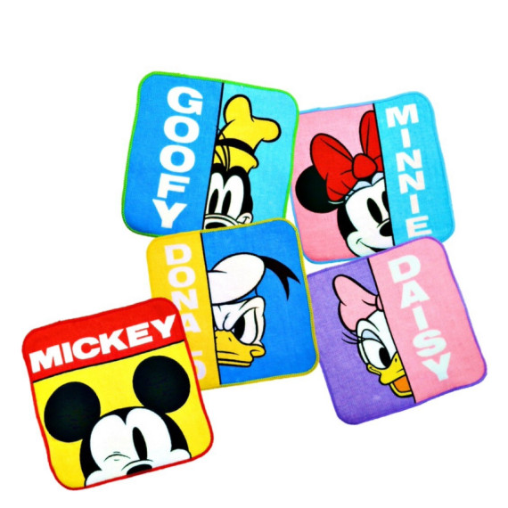 Mickey & Friends 純棉多用途手巾(1Pack5條）