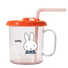 日本製 Miffy 透明吸管膠水杯 210 ml