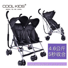 COOL KIDS嬰兒雙人推車超輕便攜傘車折疊