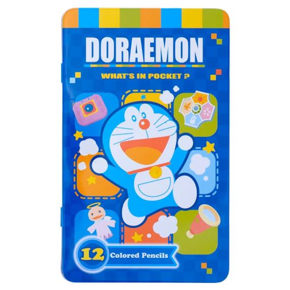 Doraemon 12色鐵盒木顏色 