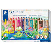 Staedtler - 施德樓 Noris junior 18色特粗三合一水溶木顏色筆 