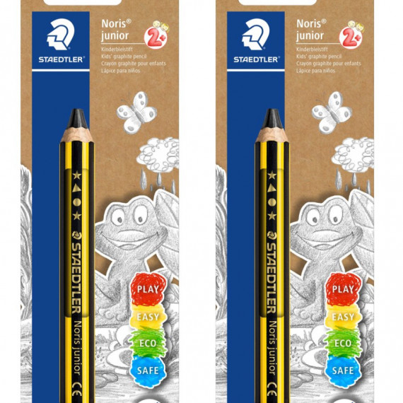 Staedtler - 施德樓 Noris junior 初學特粗鉛筆(黃黑桿), 2B, 9.5mm粗, 單枝掛裝 