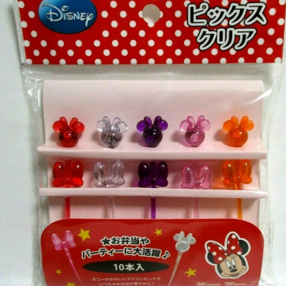 日本直送 Minnie Mouse便當食物籤10本入