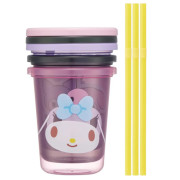 Skater My Melody and Kuromi 塑膠吸管杯3入組 320ml