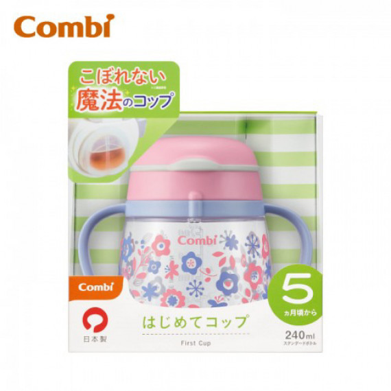 Combi Lakumug 5M+ 初學水杯 (粉紅色) 日本製