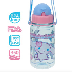 Cinnamoroll 玉桂狗 350ml BPA Free 膠水樽連飲管及頸繩 9-4980-39