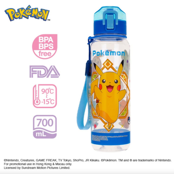 Pokémon 700ml BPA & BPS Free 膠水樽連手繩 PKM-8330-1