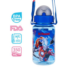 Ultraman Blazar 350ml BPA Free 膠水樽連飲管及頸繩 